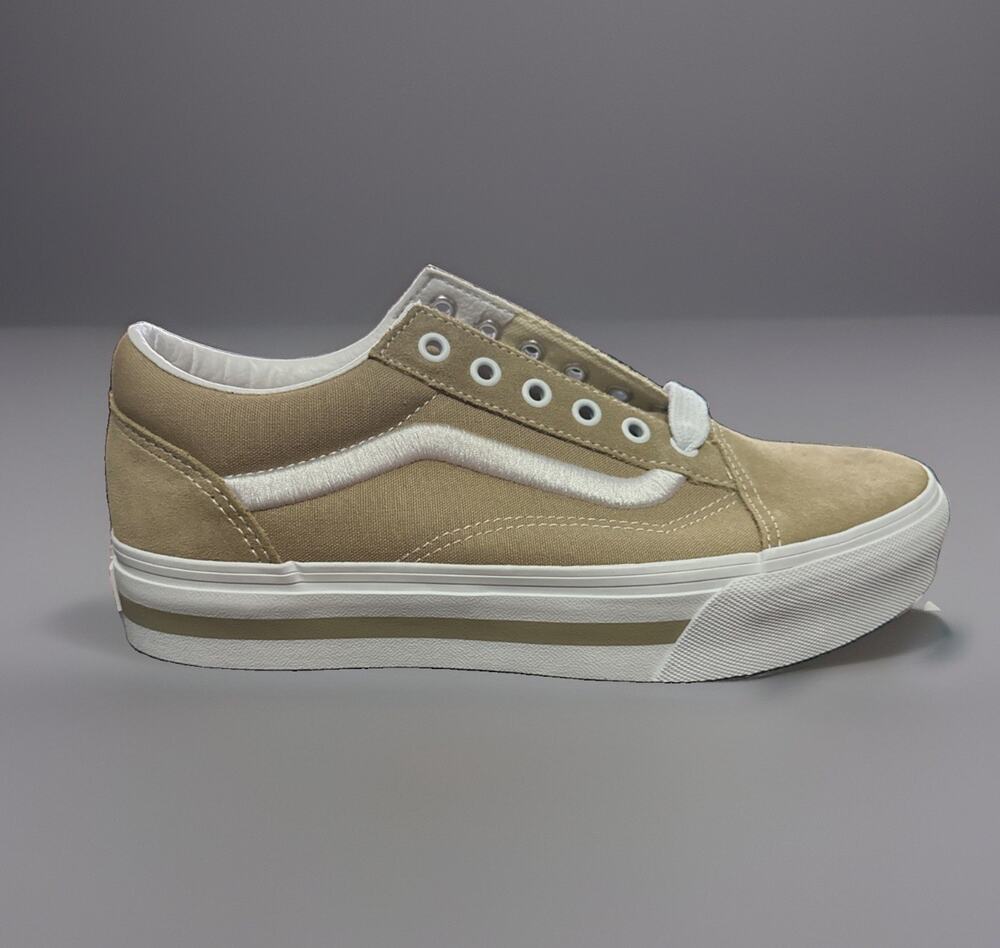New Women's Size 8 Vans Old Skool Platform Khaki Shoes VN0009PDKHK Kids Size 6.5